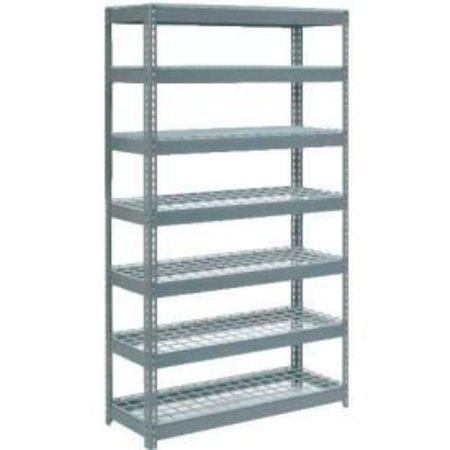 GLOBAL EQUIPMENT Extra Heavy Duty Shelving 48"W x 24"D x 84"H With 7 Shelves, Wire Deck, Gry 717428